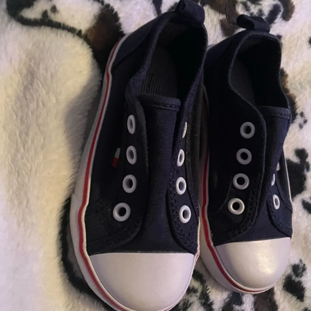 Tommy Hilfiger Kids Navy and White Slip-On Sneakers